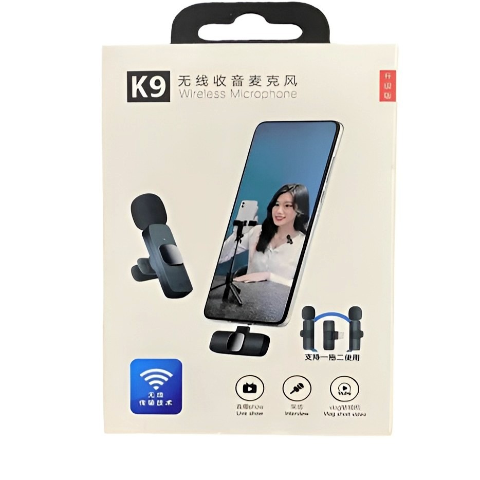 میکروفن یقه ای بی سیم 2 عددی K9 - Image 2