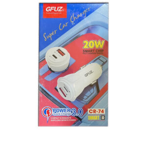 شارژر فندکی جی فوز GFUZ CR-74 20W دو خروجی USB و تایپ سی